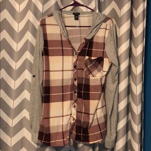 Hooded Plaid Long sleeve